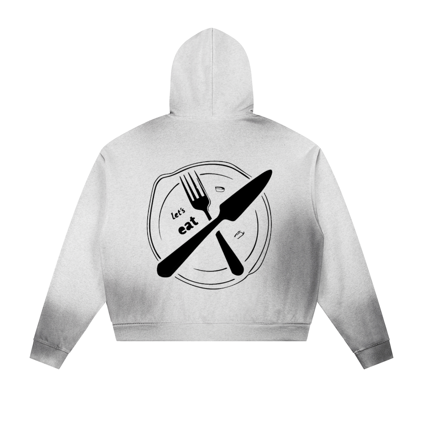 Sun Fade Frayed Raw Edge Fleece Zip Hoodie