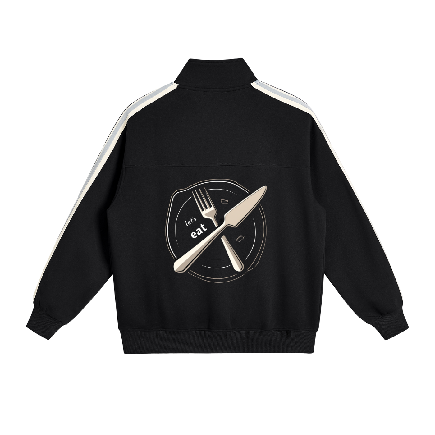 Contrast Side-Stripe Stand Collar Jacket