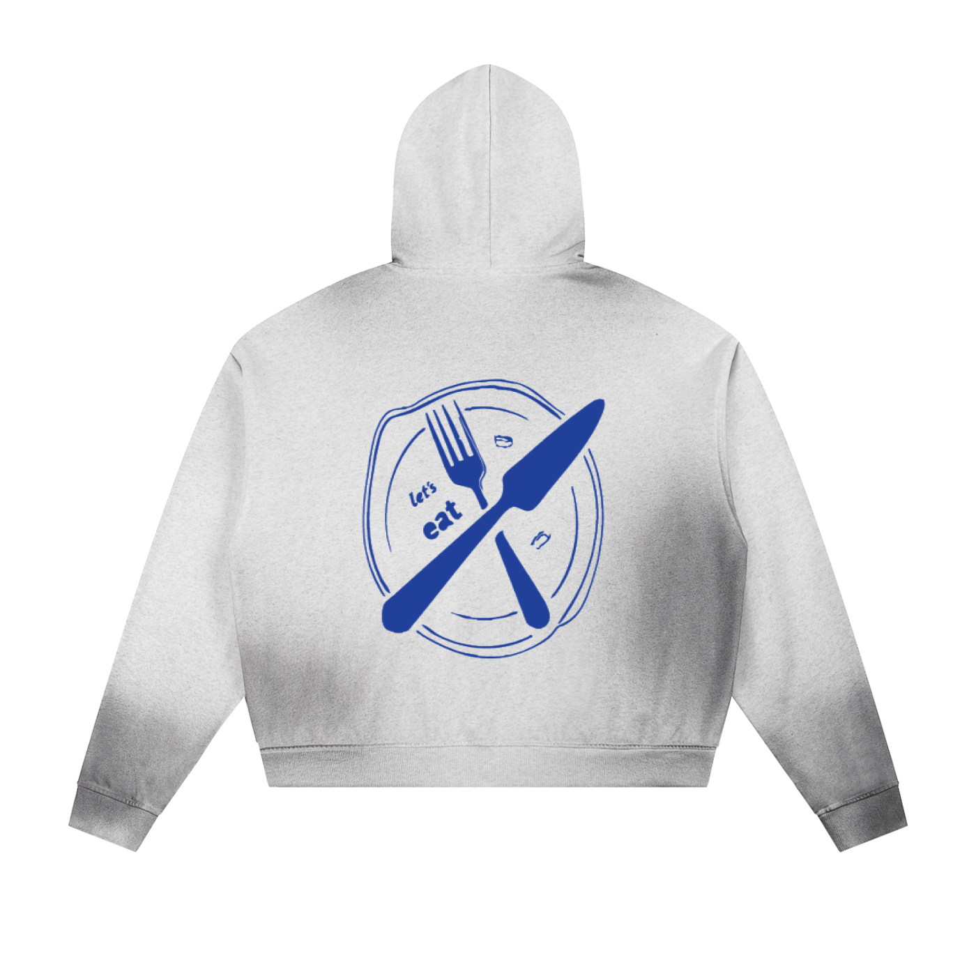 Sun Fade Frayed Raw Edge Fleece Zip Hoodie