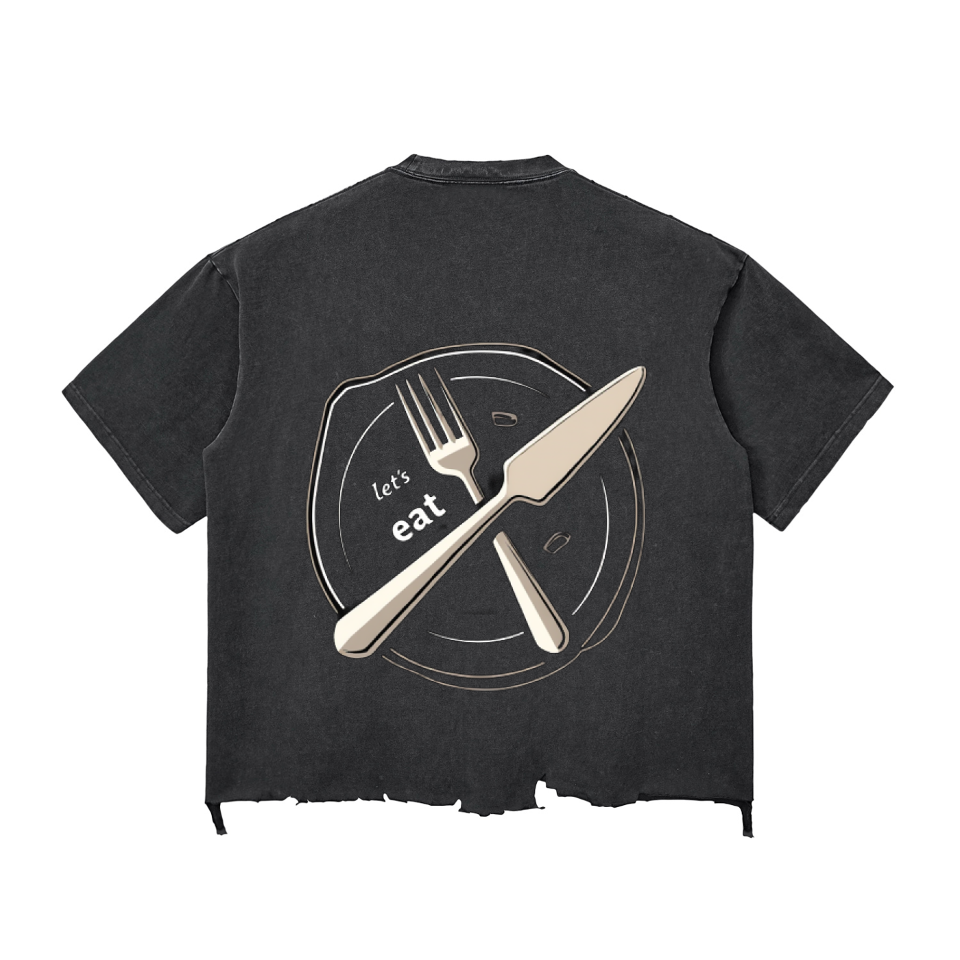 Snow Wash Raw-Hem Boxy T-shirt