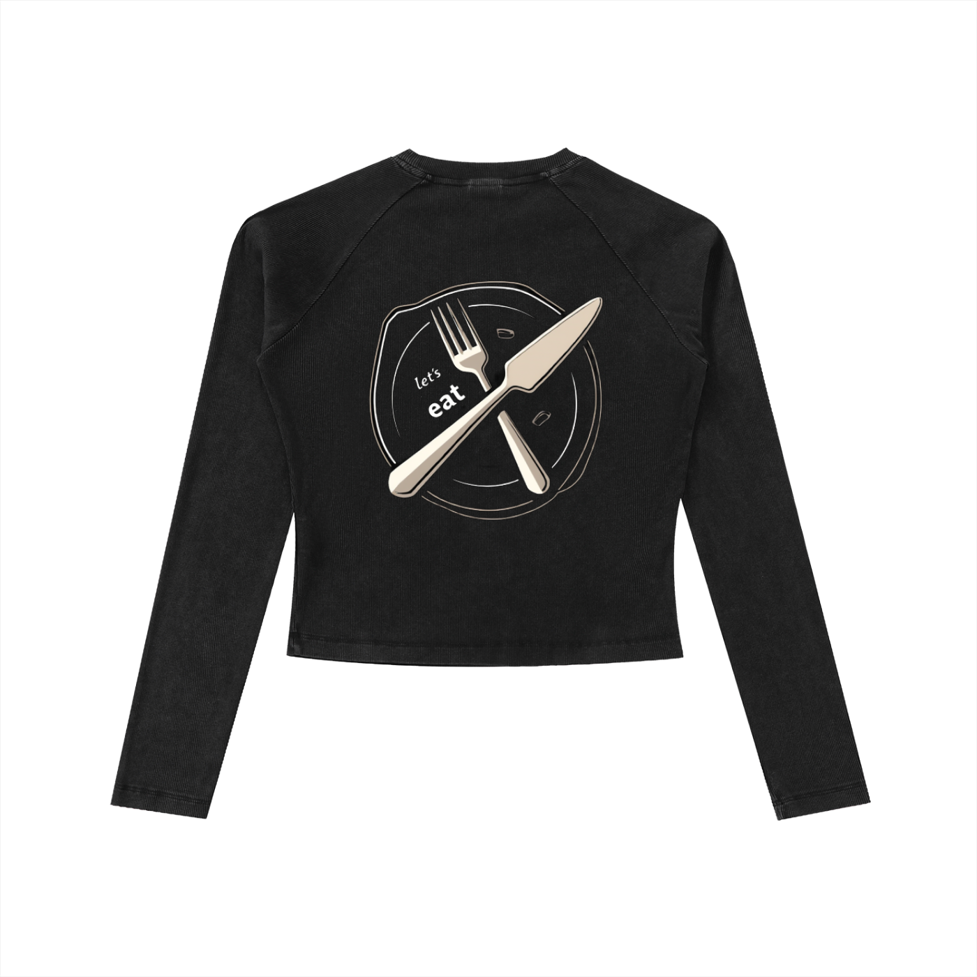 Dyed Washed Raglan Long Sleeve Slim T-Shirt
