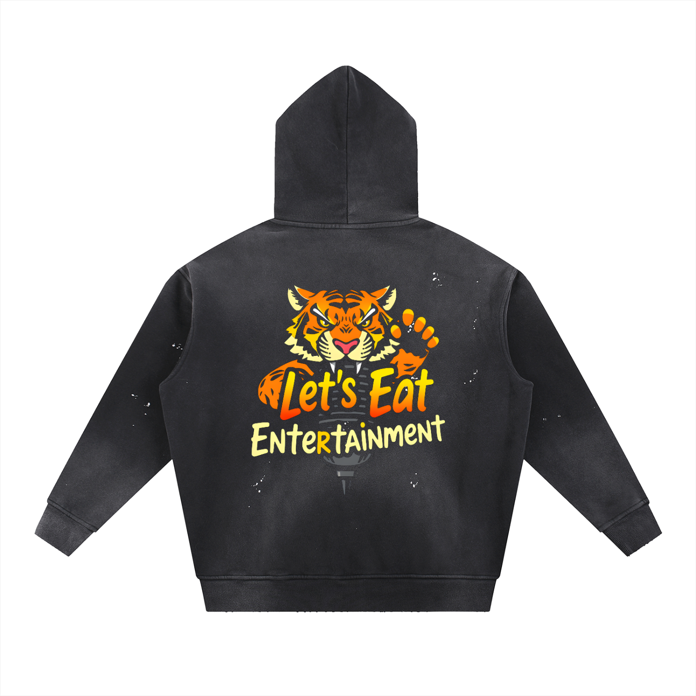 Vintage Washed Frayed Fleece Hoodie