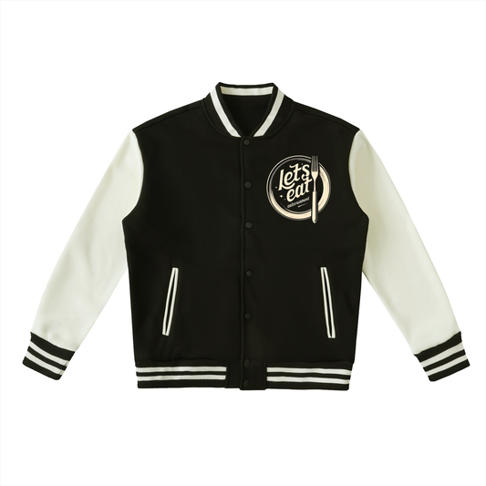 Two-Tone Fleeced Varsity Jacket