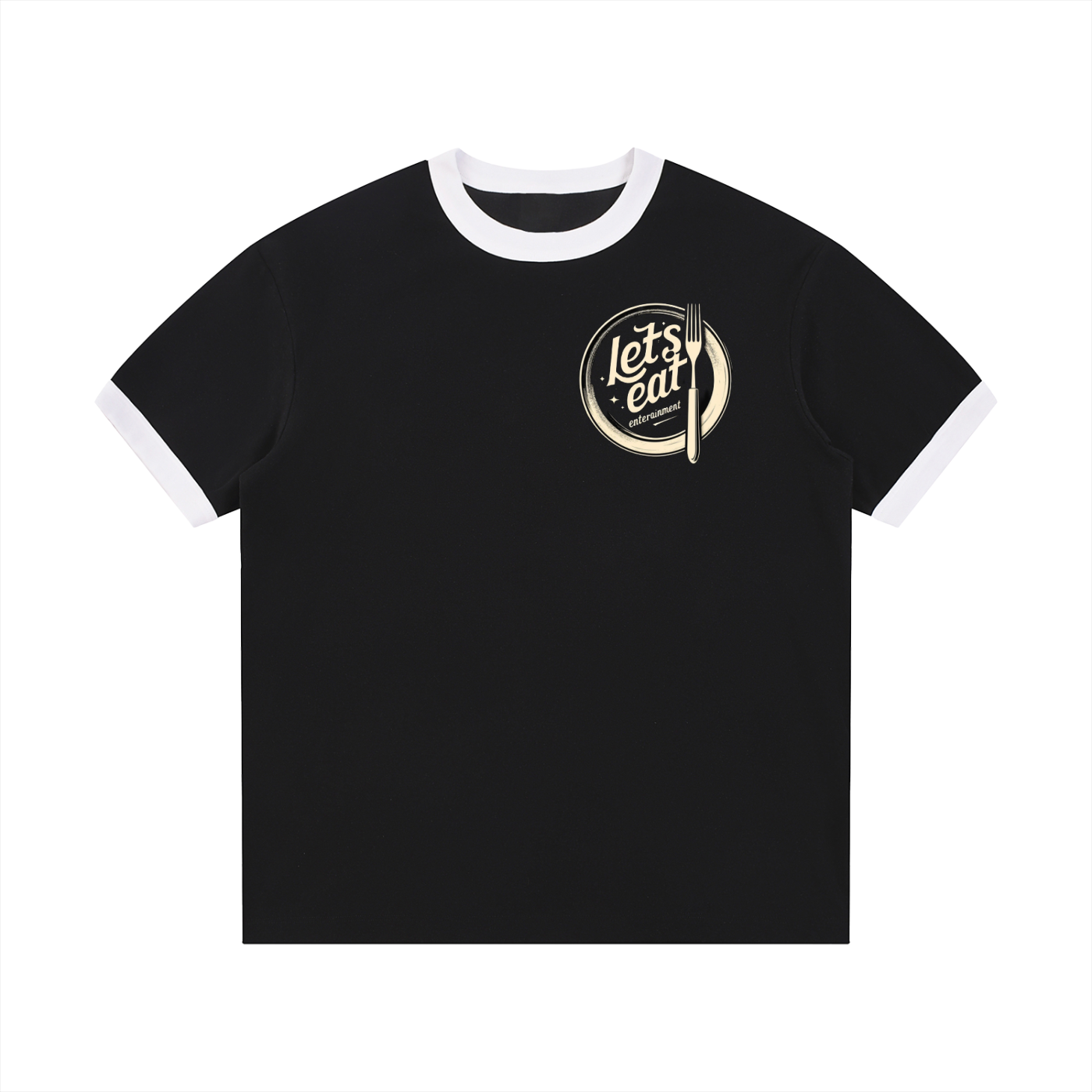 Contrast Edge Ribbed Crewneck T-Shirt