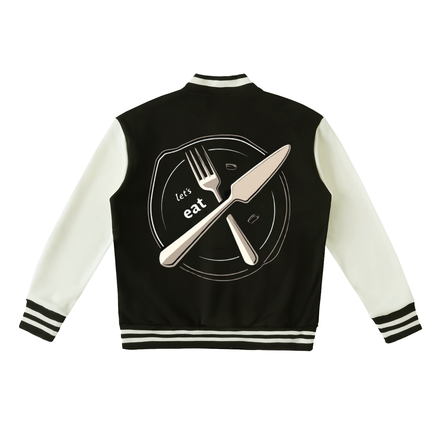 Two-Tone Fleeced Varsity Jacket