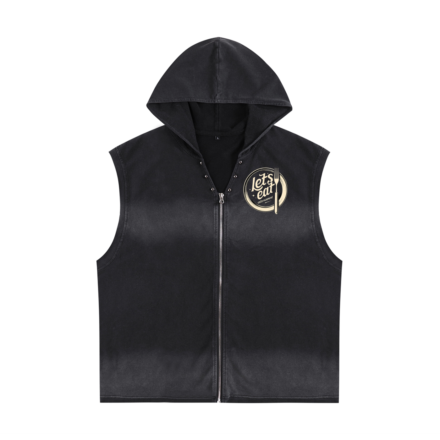 Vintage Washed Zip-Up Hooded Tank Top