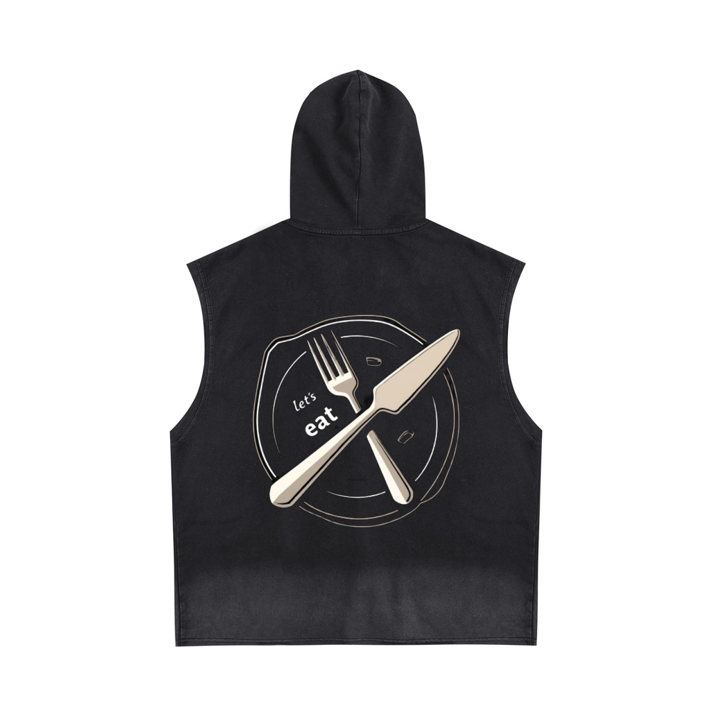 Vintage Washed Zip-Up Hooded Tank Top