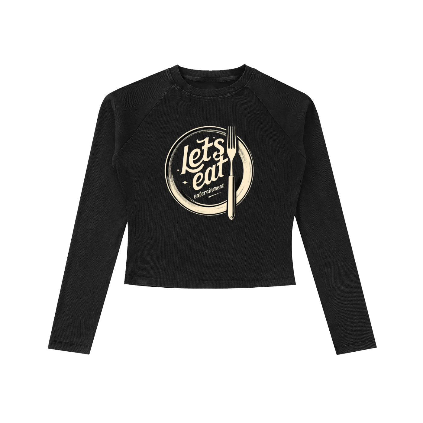 Dyed Washed Raglan Long Sleeve Slim T-Shirt