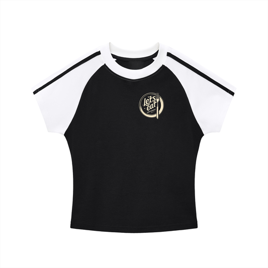 Contrast Stripes Bodycon Raglan  Sleeve T-Shirt
