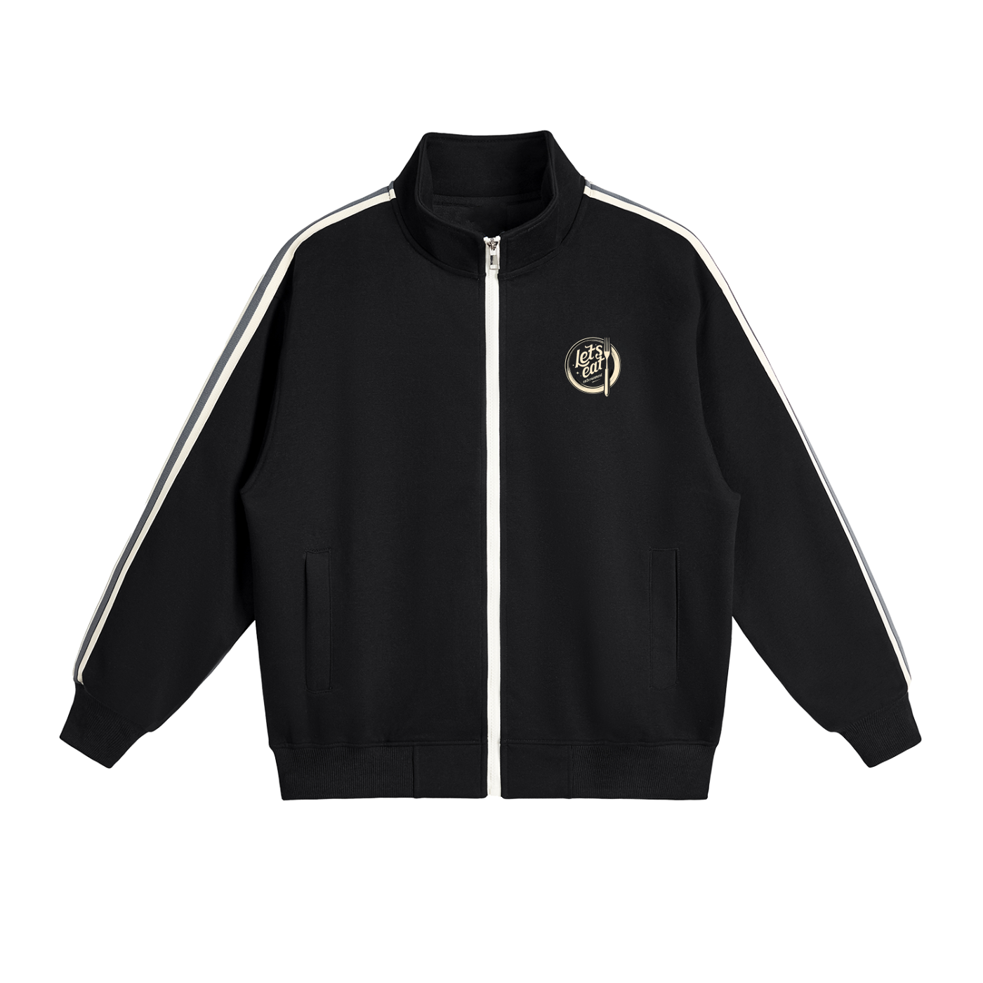 Contrast Side-Stripe Stand Collar  Jacket