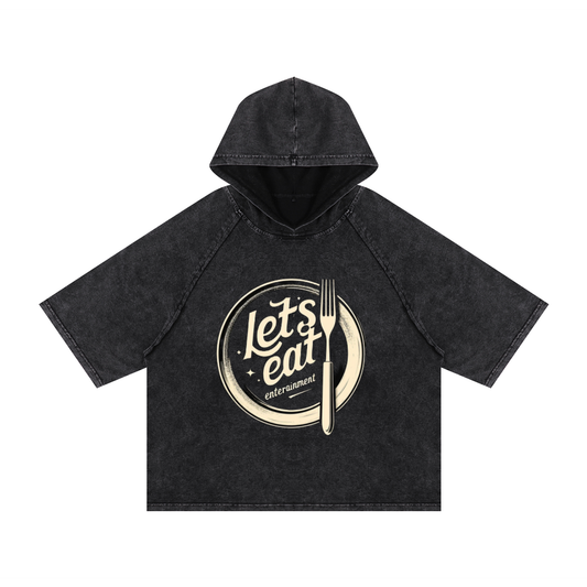 Snow Washed Hooded Boxy T-Shirt