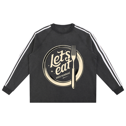 Snow Washed Contrast Tape Sweatshirt