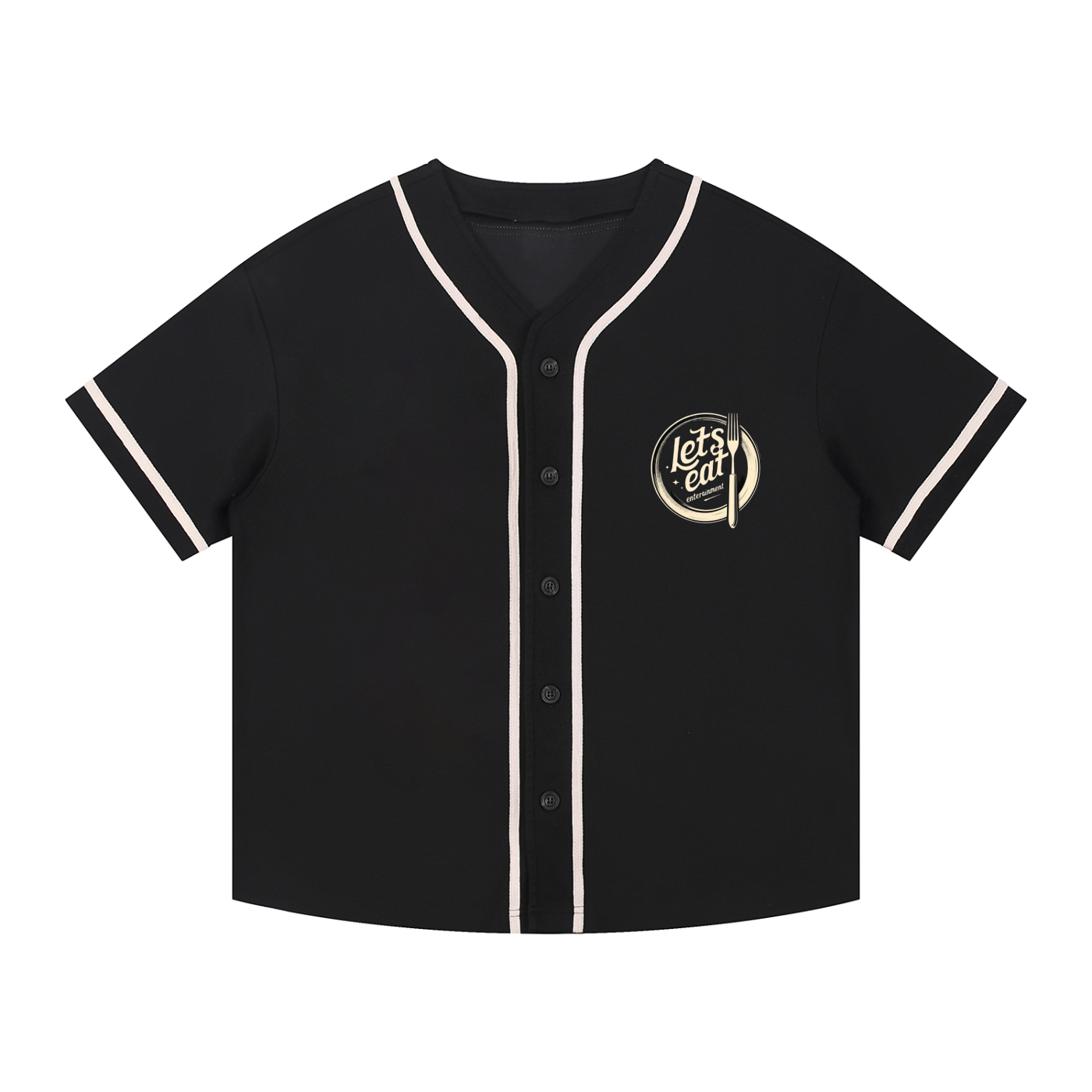 Contrast Piped Button-Up Jersey