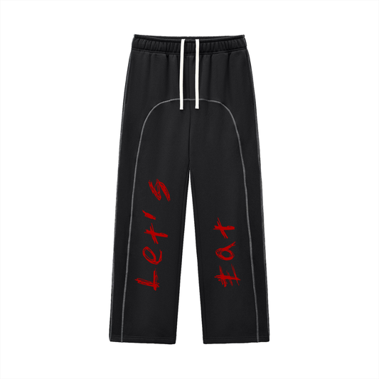 Contrast-Stitched Fleece Sweatpants