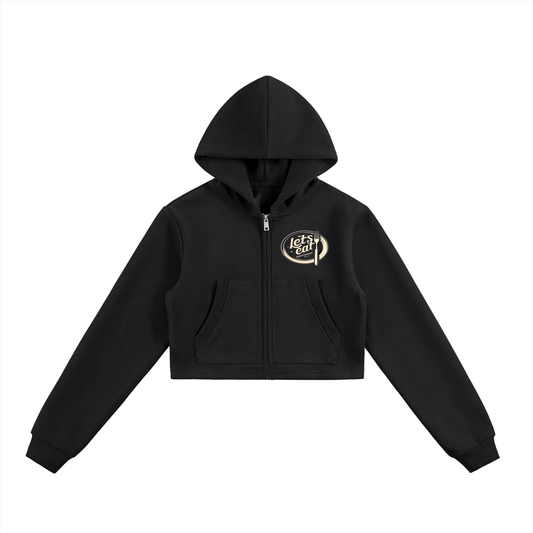 Essential Cropped Zip-Up Hoodie